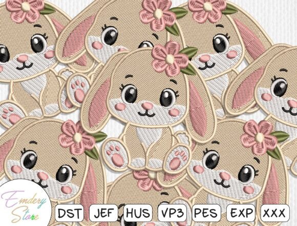 Download Cute Bunny Embroidery Patch Design - Cute Collection