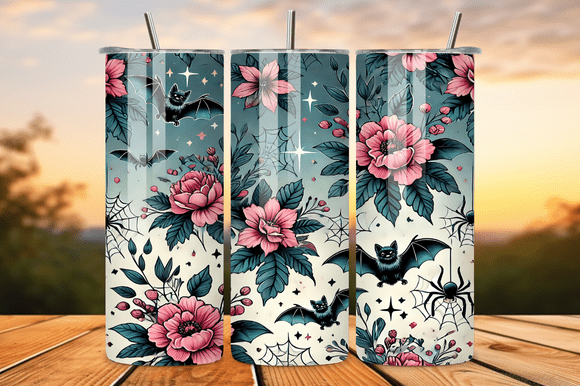 Download Cute Spooky Bats Pink Halloween Tumbler - Cute Collection