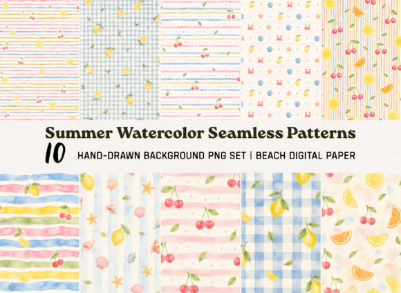 Download Summer Vibes Hand-Drawn Background Set - Background set Collection
