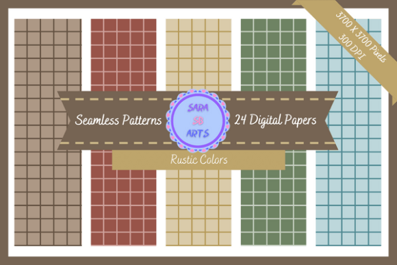 Download Seamless Rustic Colored Grid Pattern - Grid Collection