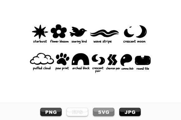 Download Whimsical Retro Shape Clipart Set - Shape Collection