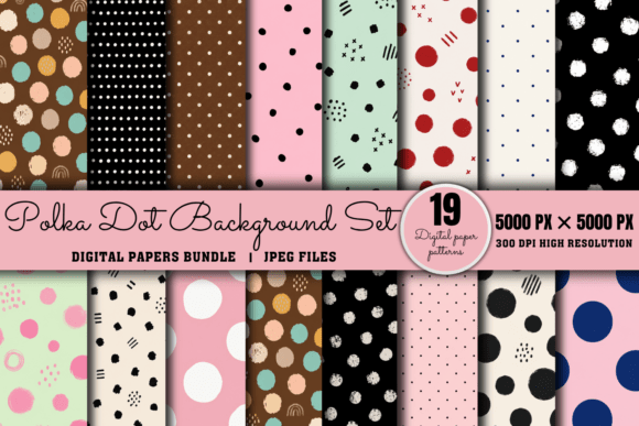 Download Polka Dot Background Set, Paper Patterns - Background set Collection