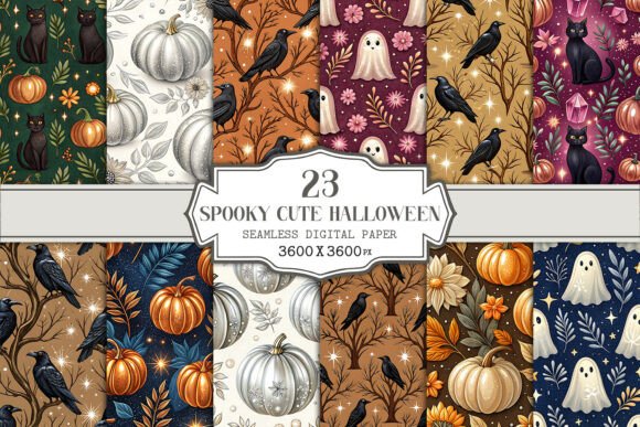 Download Spooky Cute Halloween Digital Paper - Cute Collection