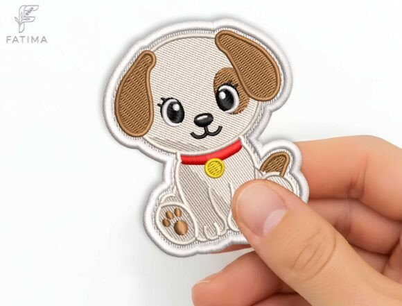 Download Cute Puppy Patch Embroidery Design - Cute Collection