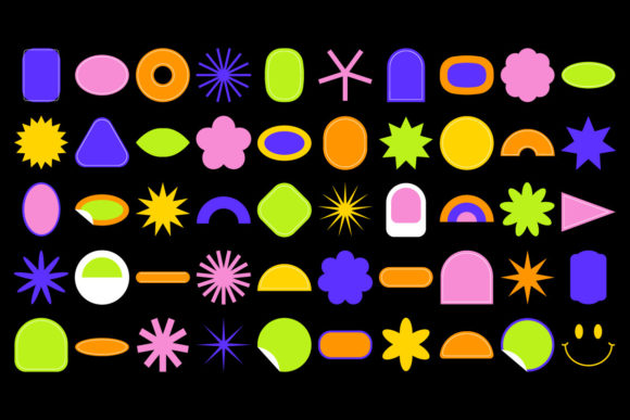 Download Minimalist Retro Shape Sticker - Shape Collection