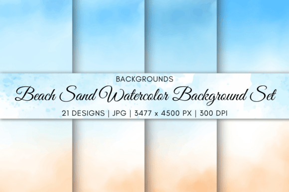 Download Beach Sand Watercolor Background Set - Background set Collection